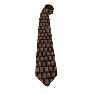 Betini Men's Necktie 58" L x 4" W Made in Italy 100% Silk Charcoal Grey & Brown